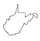 Outline image of the state of West Virginia