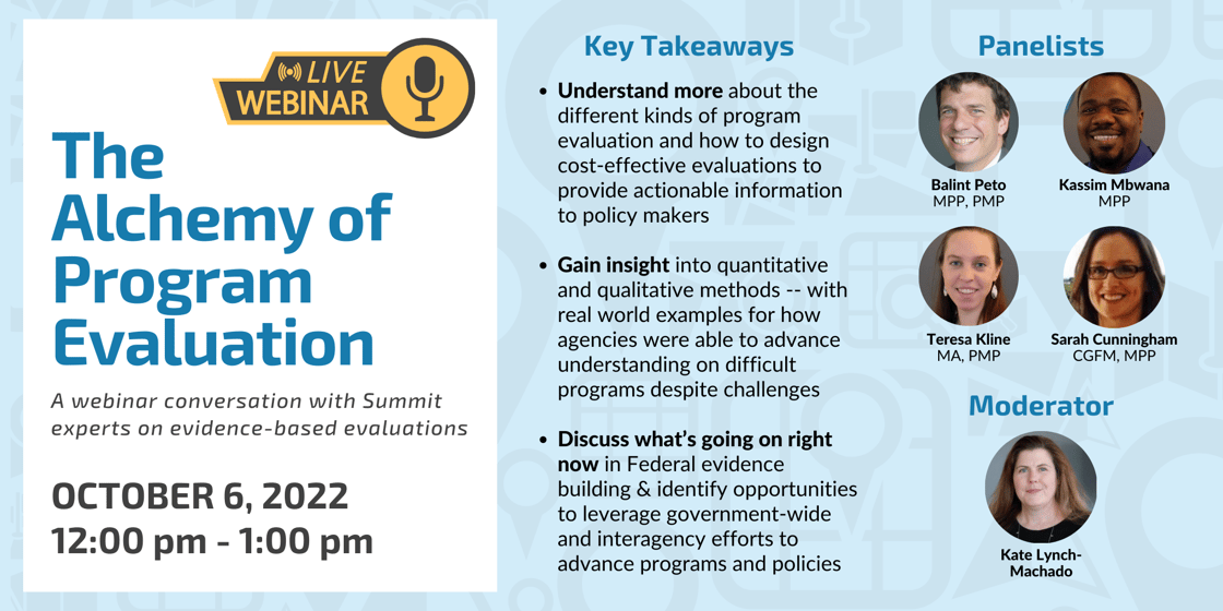 2022 webinar image - The Alchemy of Program Evaluation (1)