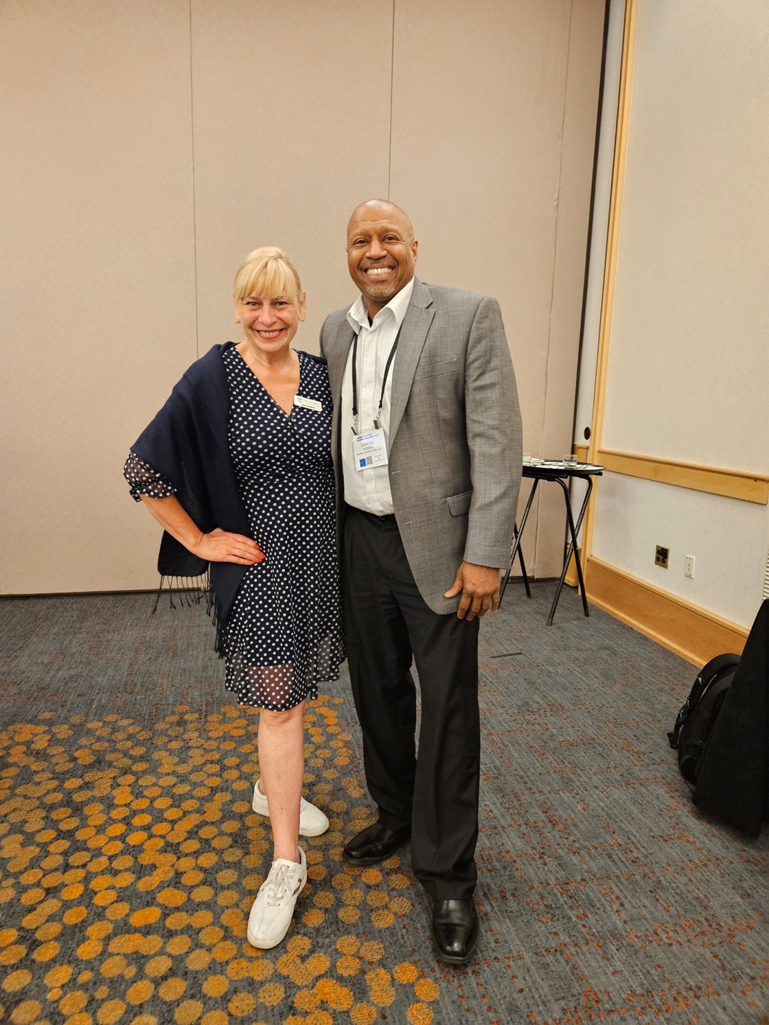  Project World Business Analyst World vice president Amy Ruddell andSummit director Samuel Dugger 