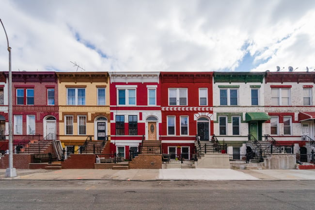 Row houses in Crown Heights, Brooklyn